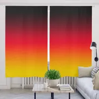 Black Red Gold Gradient Blackout Curtains