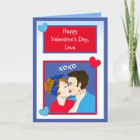 Retro Couple Kissing xoxo Valentines Day Card