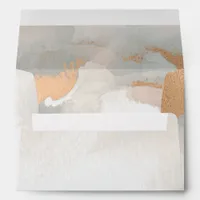 Moody Rose Gold Watercolor Abstract  Envelope