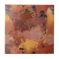 Modern Abstract Watercolor Autumn Art Ceramic Tile