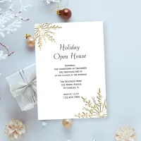 Gold Snowflake Holiday Open House Invitation