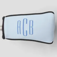 Simple Three Letter Blue Monogram Golf Head Cover