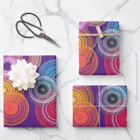 Multicolored circles wrapping paper sheets