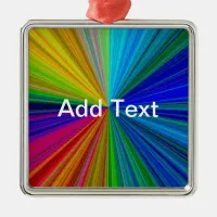 Circular Gradient Rainbow Metal Ornament