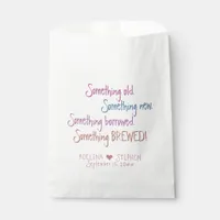 Something Old New Borrowed Brewed Wedding Favor Favor Bag