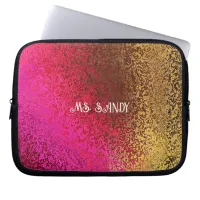 Personalize Name Shades in Purple & Gold Laptop Sleeve