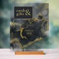 Moody Ink Charcoal Gold Cards & Gifts ID988 Acrylic Sign