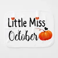 little miss october baby burp cloth