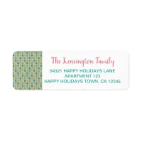 Cute Christmas Presents Mint Teal Pink Pattern Label