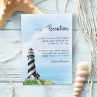 Watercolor Lighthouse Nautical Wedding Reception Enclosure Card