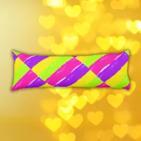 Bright Neon Paint Brush Strokes | Grade A Body Pillow