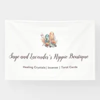 Crystals and Flowers Business Card Banner