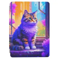 Cute Cat Sitting in Window Ai Art iPad Air Cover