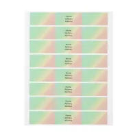 Floral Pattern Rainbow Autumn Wedding Wrap Around Address Label