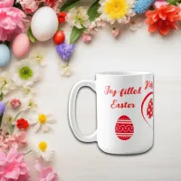 Simple Red Typography Happy Easter | Coffee Mug