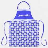 Any Name Cute Floral Daisy Pattern All-Over Print Apron