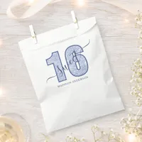 Navy Blue Glitter Script Sweet 16 Birthday Favor Bag