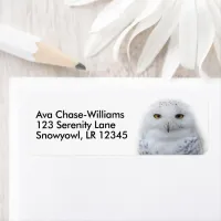 Beautiful, Dreamy and Serene Snowy Owl Return Address Labels