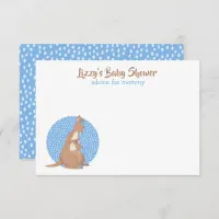 Kangaroo Baby Boy Shower Blue Invitation