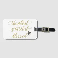 thankful grateful blessed thanksgiving holiday luggage tag