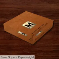 Stylish Monogram Business Paperweight