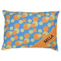 Bright Dots Colorful Pattern Personalized Name Dog Pet Bed