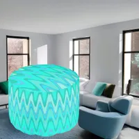 Modern zigzag pattern - waves in turquoise pouf