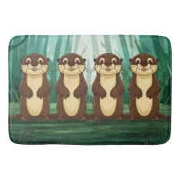 Cartoon Otters Bath Mat