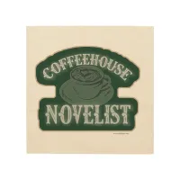 Coffeehouse Novelist Logo Writing Design Wood Wall Art