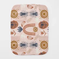 Terracotta Sunrise: Boho Harmony, Blush Pink Baby Burp Cloth