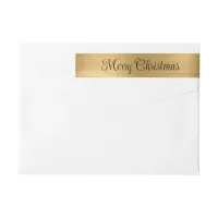 Merry Christmas Metallic Gold Wrap Around Label