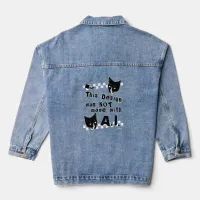 Funny Punky Anti Artificial Intelligence Design Denim Jacket