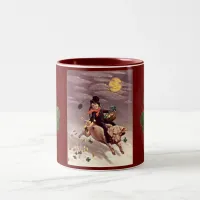 Vintage Boy on a Pig Mug