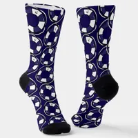 Blue White Cruise Ship Lifebelts Patterned Socks