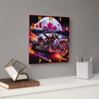 Bold trike by twilight waterside square wall clock