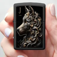 James Ornate Wolf Portrait Zippo Lighter