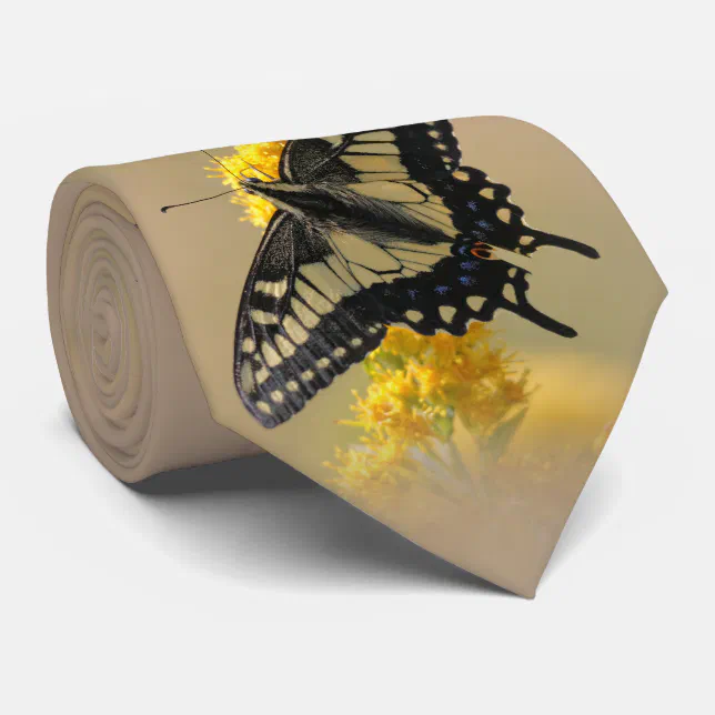 Beautiful Anise Swallowtail Butterfly in the Sun Neck Tie