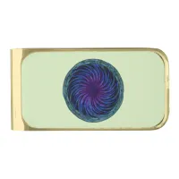 Ethereal Swirl Gold Finish Money Clip