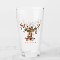 Rustic Christmas Ornaments on Antlers Glass