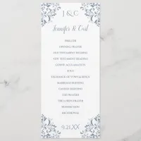 Elegant Wedding Programs | Tea-Length (Dusty Blue)