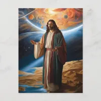 *~* Jesus Arms  Planet  Universe Earth AP50 Cosmos Postcard