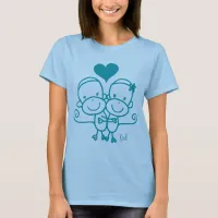 Sock Monkey Hugz T-shirt(turquoise blue ) T-Shirt