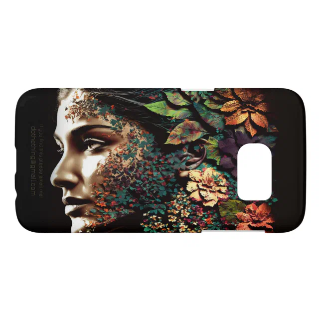 Woman's Face Made of Leaves and Flowers Digital Samsung Galaxy S7 Case