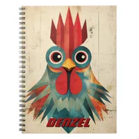 Geometric Rooster Illustration Notebook