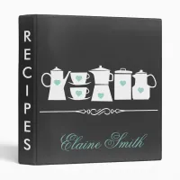 Aqua Chalkboard Kitchen Bridal Recipe Folder