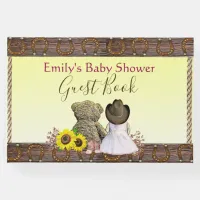 Yellow Lil' Cowgirl Baby Shower  Guest Book
