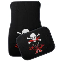 Jolly Roger X Monogram Initial Set of Car Mats