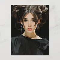 Gorgeous Woman in Black Postcard