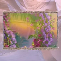 Fantasy landscape, tropic and dreamy   throw blanket