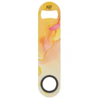 *~*  Marble Watercolor Gold Fuchsia Yellow Bar Key